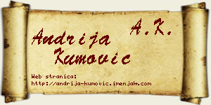 Andrija Kumović vizit kartica